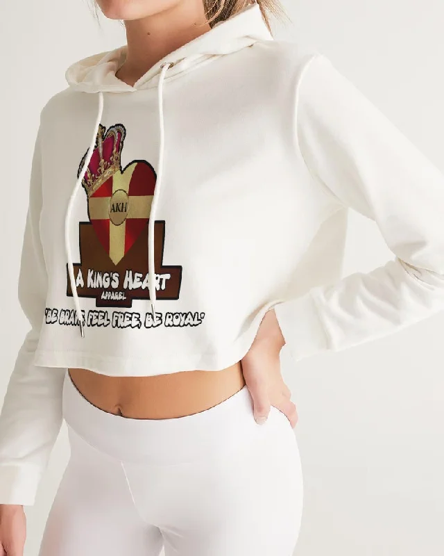 AKH White Women's Cropped Hoodie