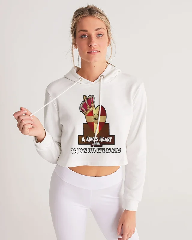 AKH White Women's Cropped Hoodie