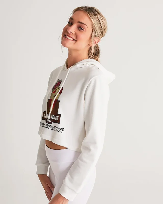 AKH White Women's Cropped Hoodie