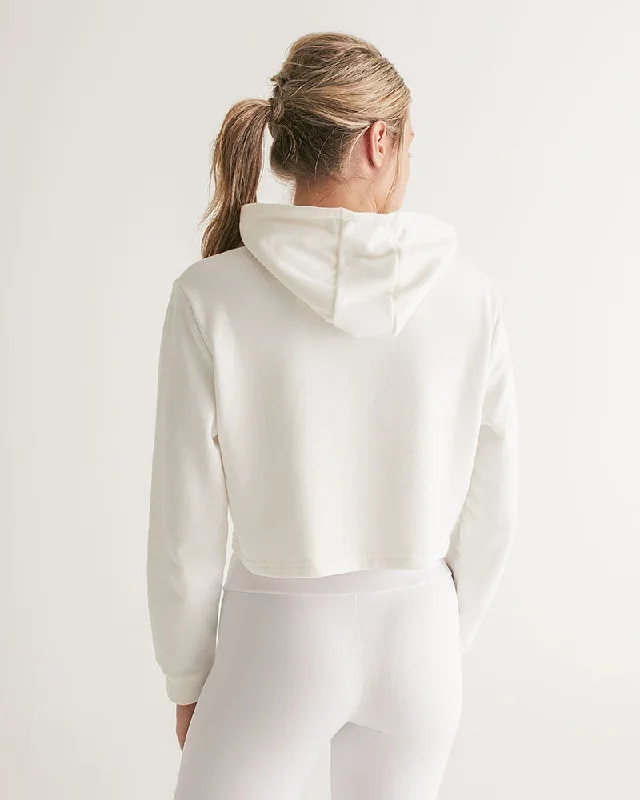 AKH White Women's Cropped Hoodie