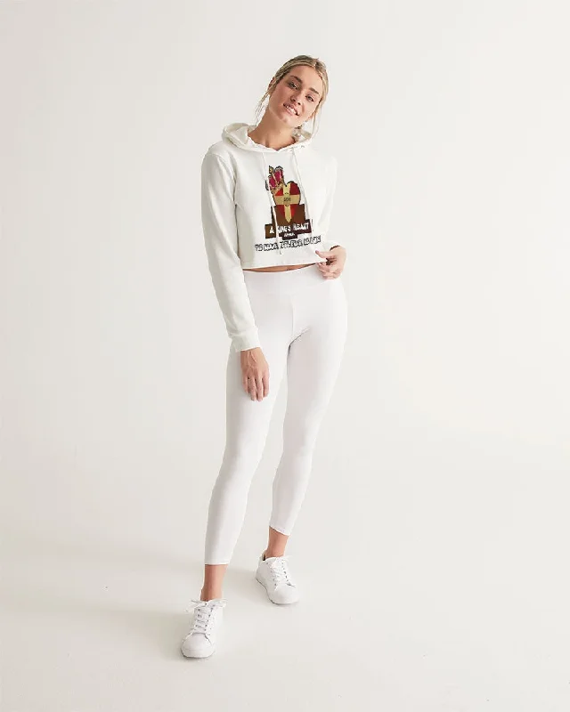 AKH White Women's Cropped Hoodie