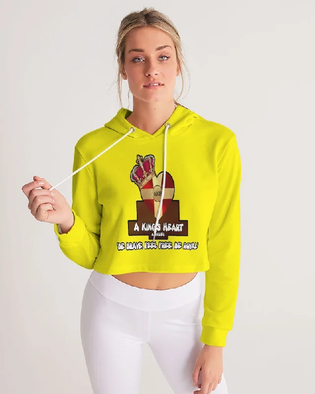 AKH Yellow Women's Cropped Hoodie