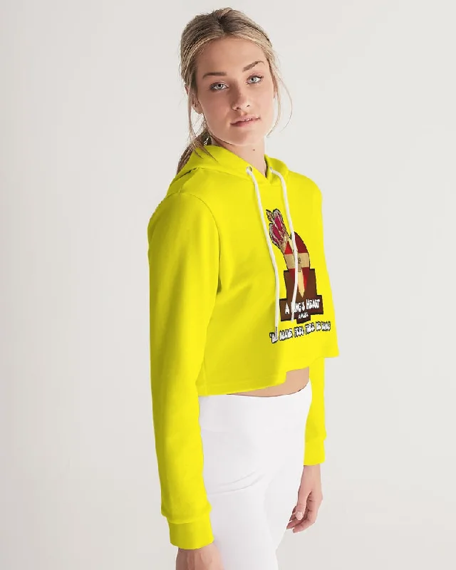 AKH Yellow Women's Cropped Hoodie