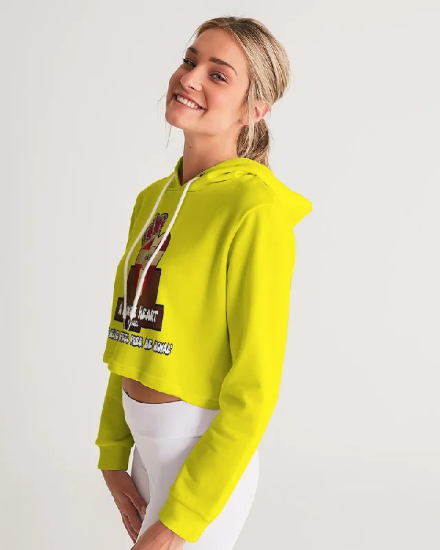 AKH Yellow Women's Cropped Hoodie