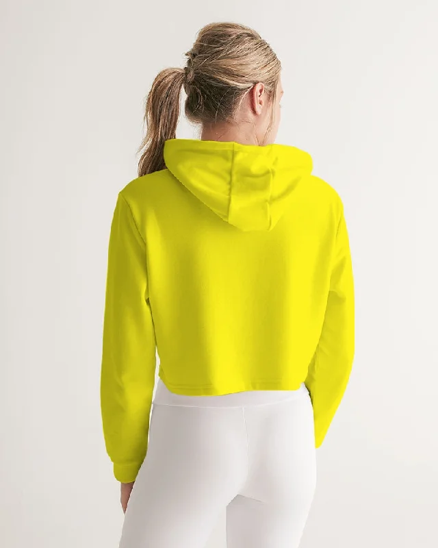 AKH Yellow Women's Cropped Hoodie