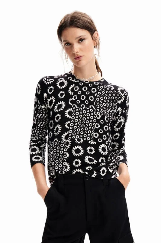 Desigual Fine Geometric Patchwork Knitwear