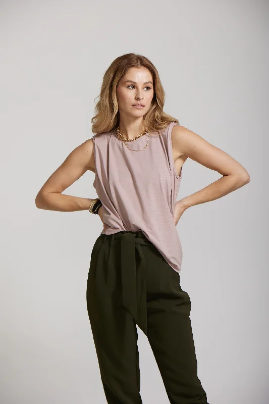 Shoulder Tee - Blush Biscuit