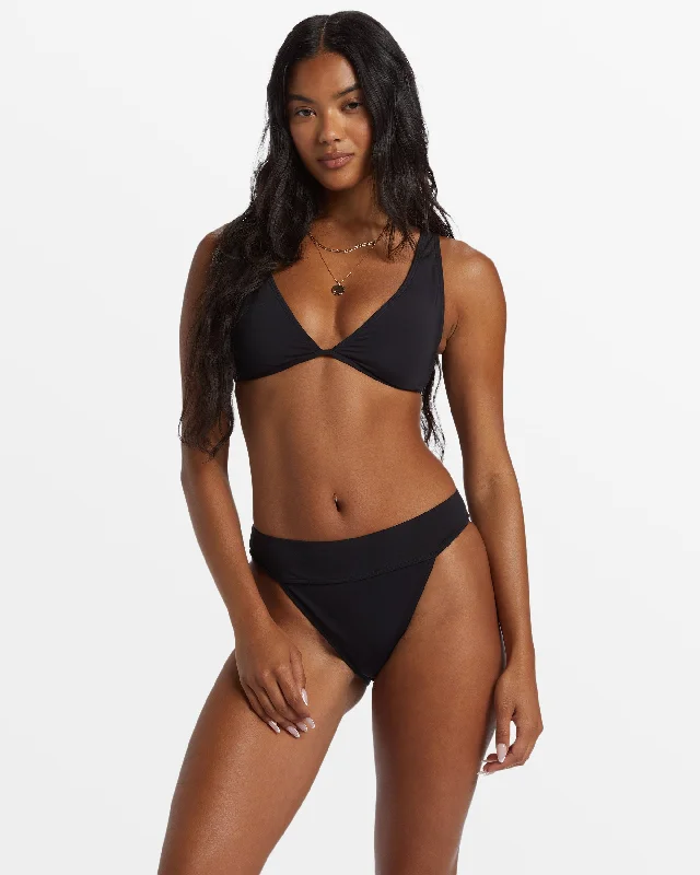 Sol Searcher Ava Tank Bikini Top - Black Pebble