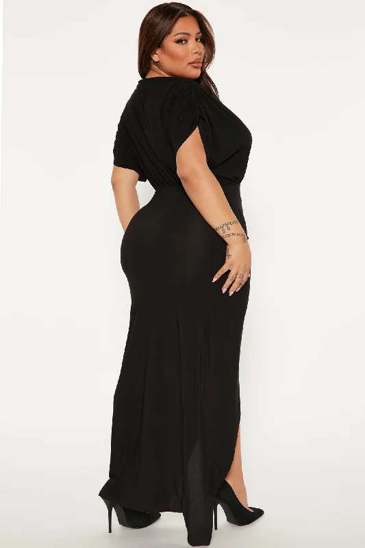 Alex Off Shoulder Maxi Dress - Black