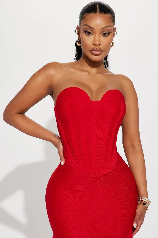 Ana Bandage Gown - Red