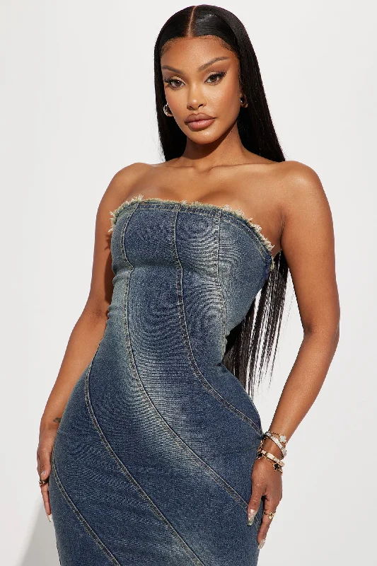 Dana Denim Maxi Dress - Denim