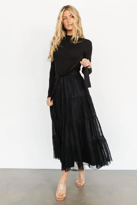 Demi Sweater Tulle Dress | Black