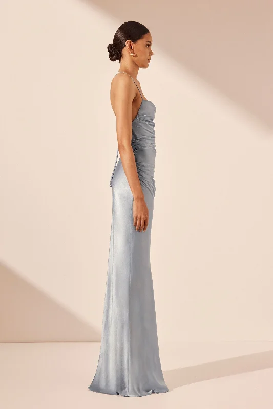 LA LUNE LACE BACK MAXI DRESS - POWDER BLUE