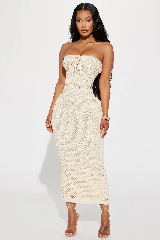 Paradise Crochet Maxi Dress - Cream