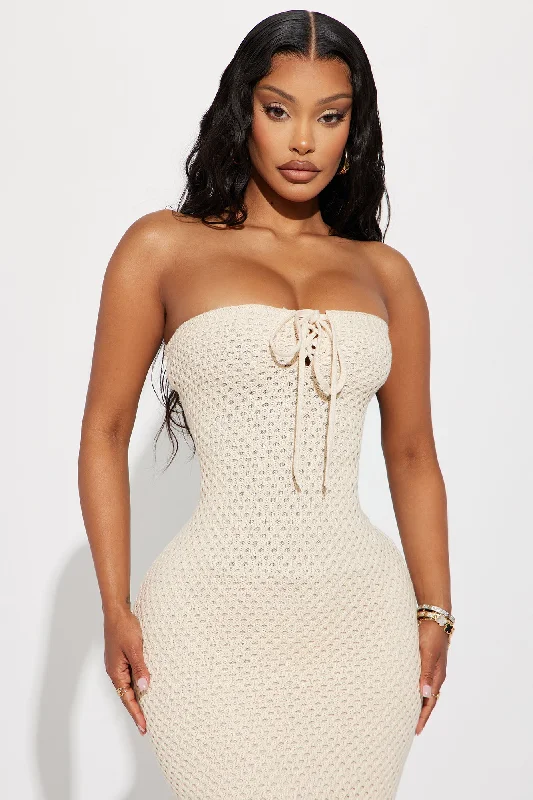 Paradise Crochet Maxi Dress - Cream