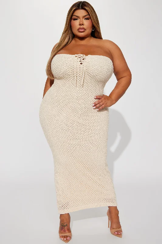 Paradise Crochet Maxi Dress - Cream