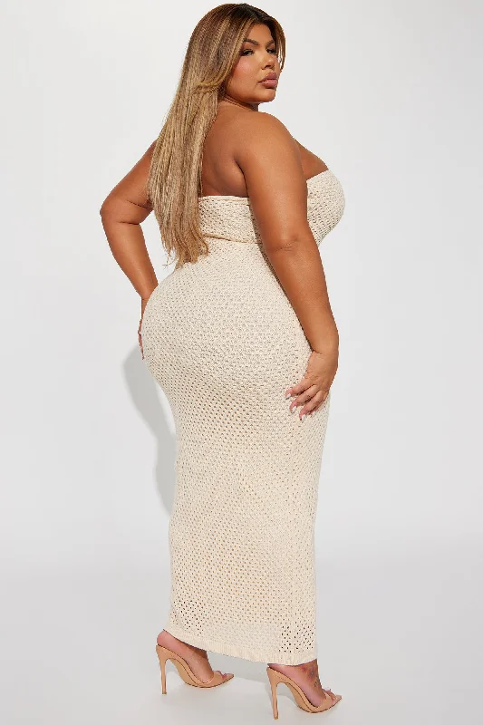 Paradise Crochet Maxi Dress - Cream