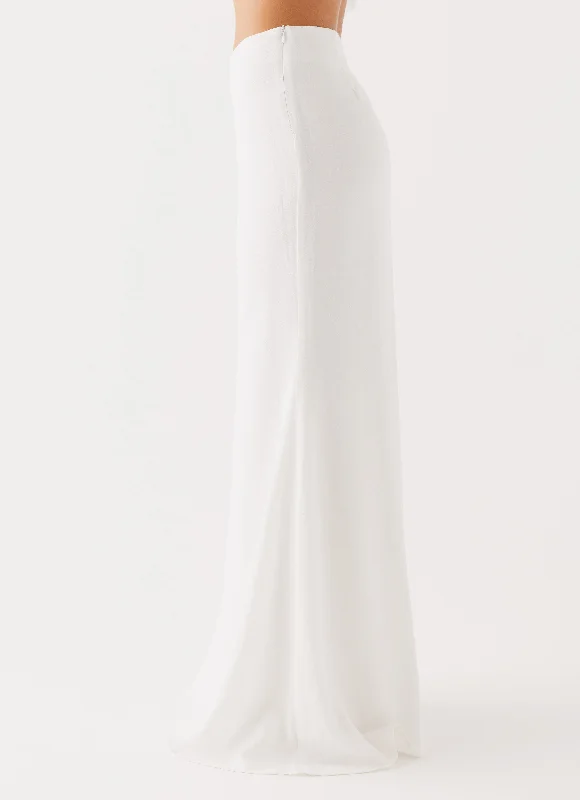 Parker Linen Maxi Skirt - White