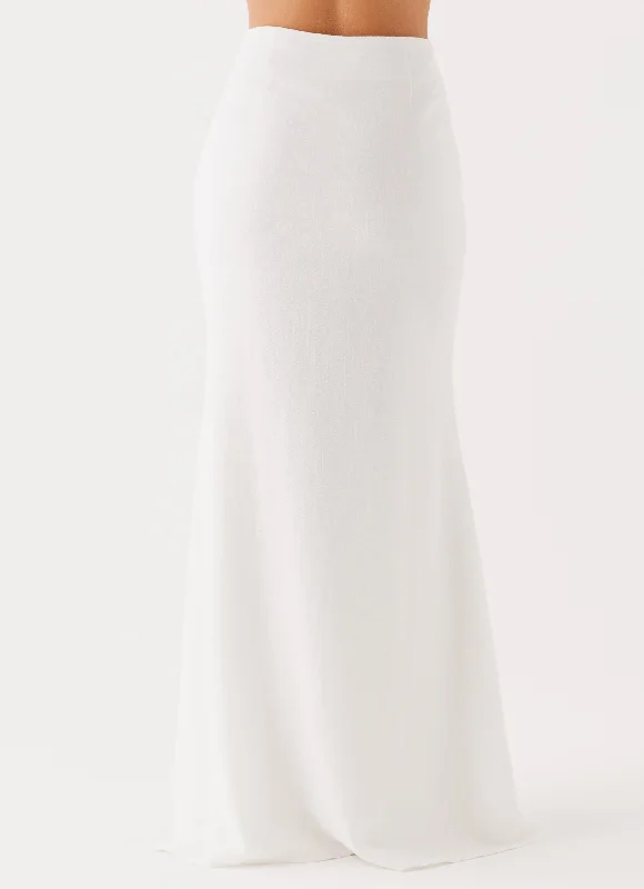 Parker Linen Maxi Skirt - White