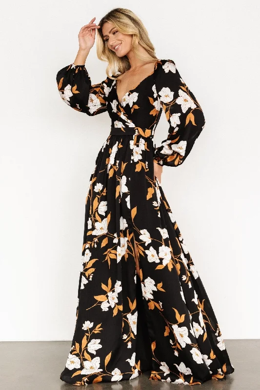 Tristan Maxi Dress | Black Floral