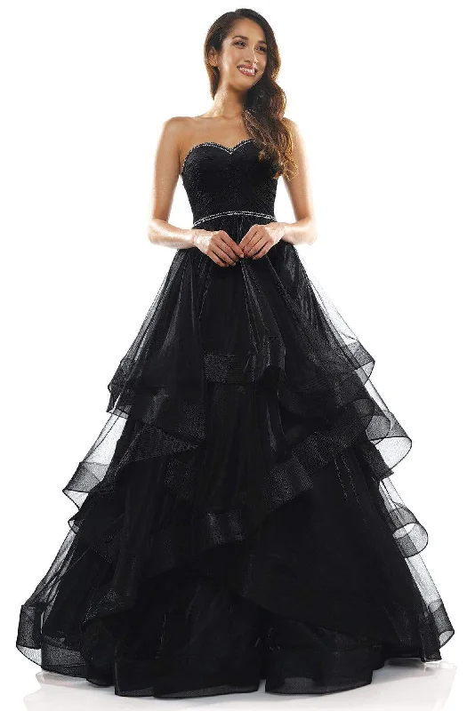 Colors Dress - 2279 Beaded Sweetheart Ruffled A-Line Gown