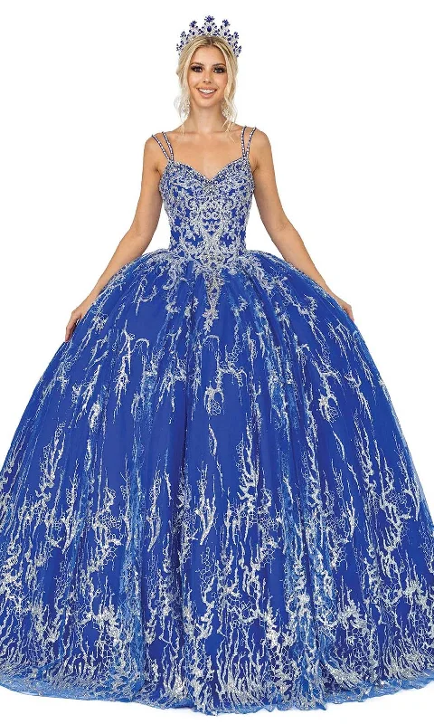 Dancing Queen - V-Neck Beaded Embellished Ballgown 1641SC
