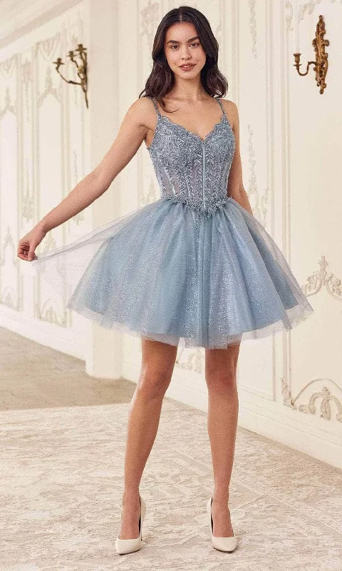 Ladivine CD0236 - Glitter Detailed Cocktail Dress