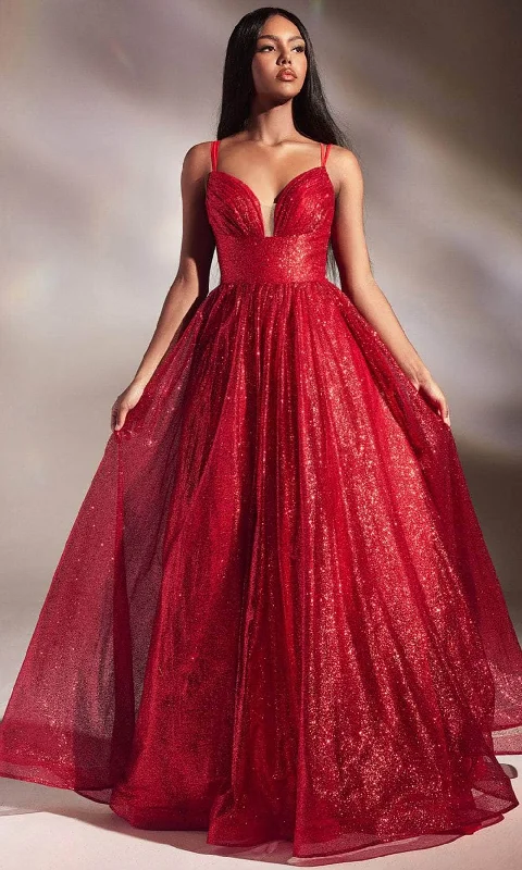 Ladivine CD996 - Dual Strap Glittered Evening Gown