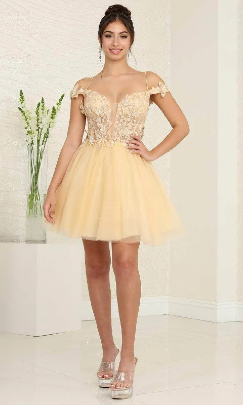 May Queen MQ2090 - Applique A-Line Cocktail Dress