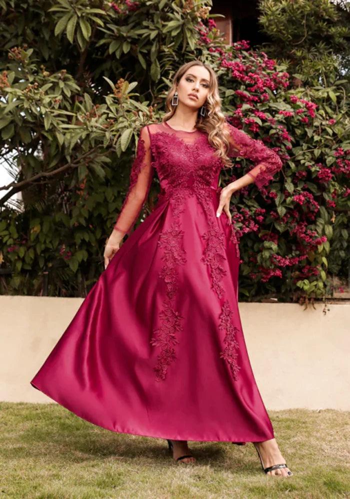 Red Satin Prom Dress