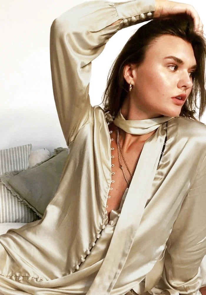 Satin Blouse Dress