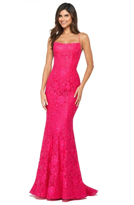 Sherri Hill - 53359SC Jewel Strewn Lace Mermaid Dress