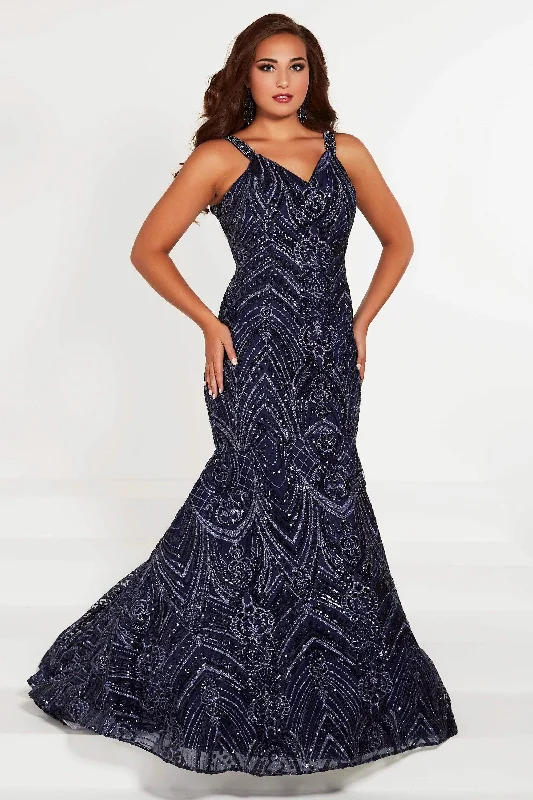Tiffany Designs - 16376SC V-Neck Lace Embellished Gown
