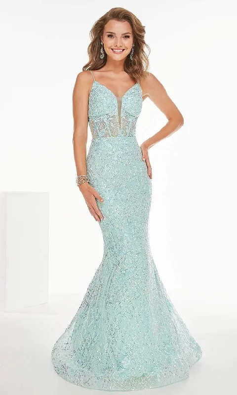 Tiffany Exclusive - 46235SC Spaghetti Strap Sequin Long Gown