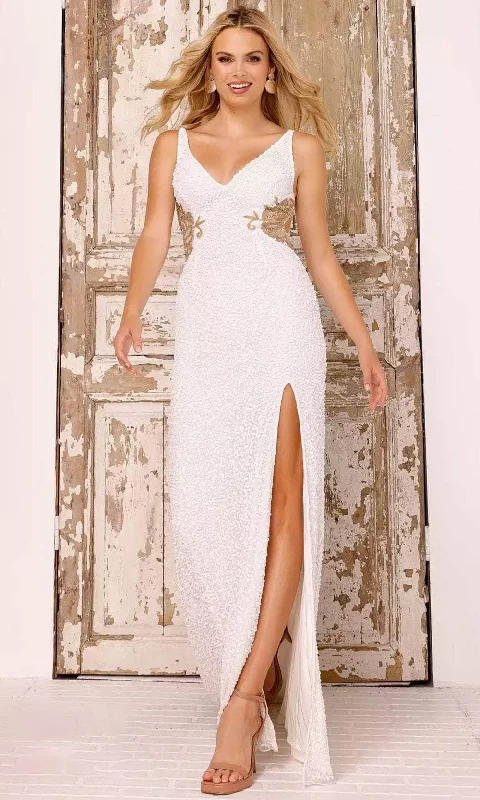 Aleta Couture 615 - Full-Length Slit Evening Dress A-Line Day Work