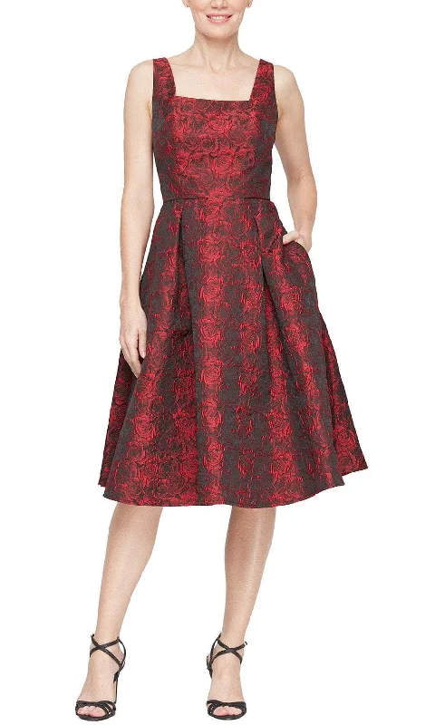 Alex Evenings 5181190 - Floral Square Neck Evening Dress Tunics Party sparkling