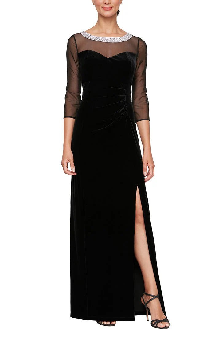 Alex Evenings 8191951 - Embellished Illusion Neck Evening Dress Tunics Solid Classic