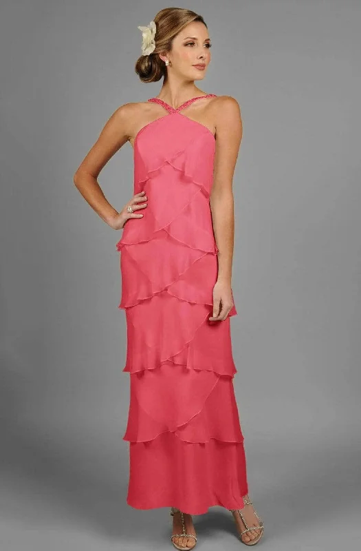 Alexander by Daymor - 3451 Tiered Sleeveless Evening Dress Tunics Print Colorful