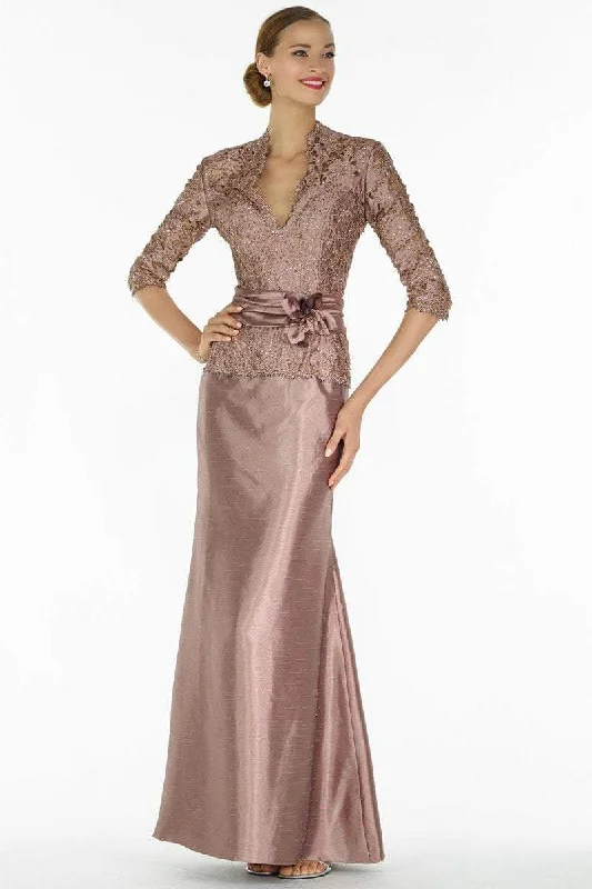Alyce Paris 29143 Quarter Sleeve Lace Evening Dress Boat Neckline Classic