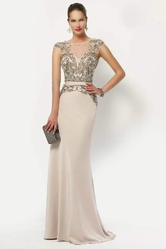 Alyce Paris - 27109 Beaded Illusion Evening Dress Tunics Bridal satin