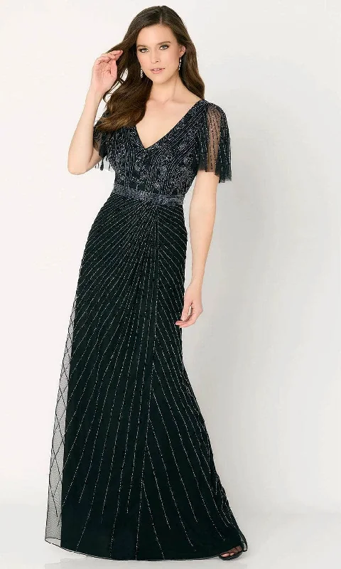 Cameron Blake CB785 - Flutter Sleeve Crystalline Evening Dress Tunics Summer linen