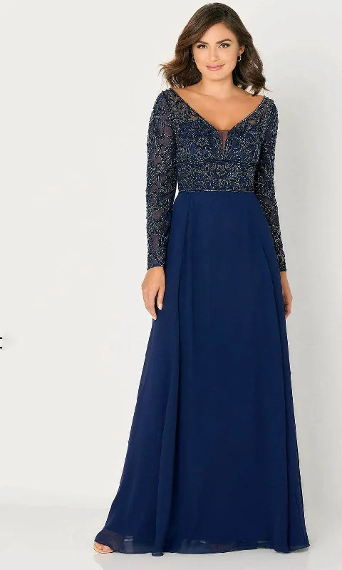 Cameron Blake CB790 - Beaded V-Neck Evening Dress Tunics Evening elegant