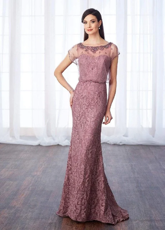 Cameron Blake Illusion Bateau Blouson Evening Dress 217652 Tunics Luxurious high-end