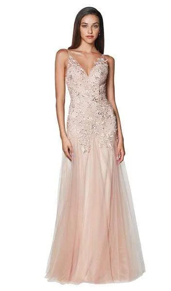 Cinderella Divine - Lace Appliqued Trumpet Evening Dress CJ503 Tunics Recommended stylist