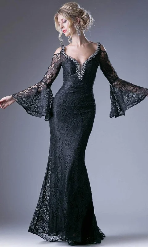 Cinderella Divine P206 - Laced V-Neck Evening Dress Tunics Formal black
