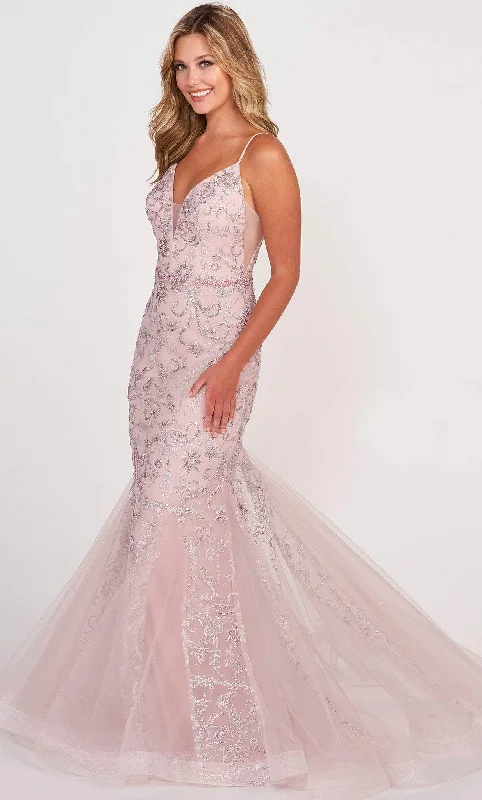 Ellie Wilde EW34124 - Beaded Trumpet Evening Dress Mermaid Tail Wedding
