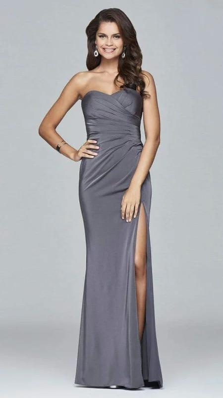 Faviana - 7891 Satin Sweetheart Evening Dress - 1 Pc Smoke Grey in Size 6 Available Tunics Versatile functional