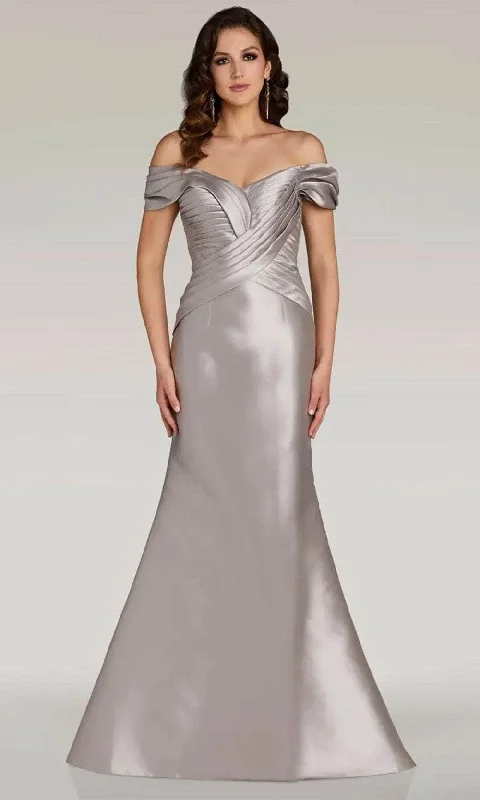 Gia Franco 12370 - Cross Bodice Mikado Evening Dress Crew Neckline Casual