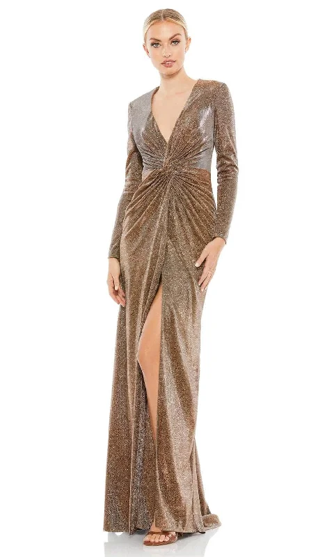 Ieena Duggal 261941 - Twist Front Metallic Evening Dress Tunics Timeless classic