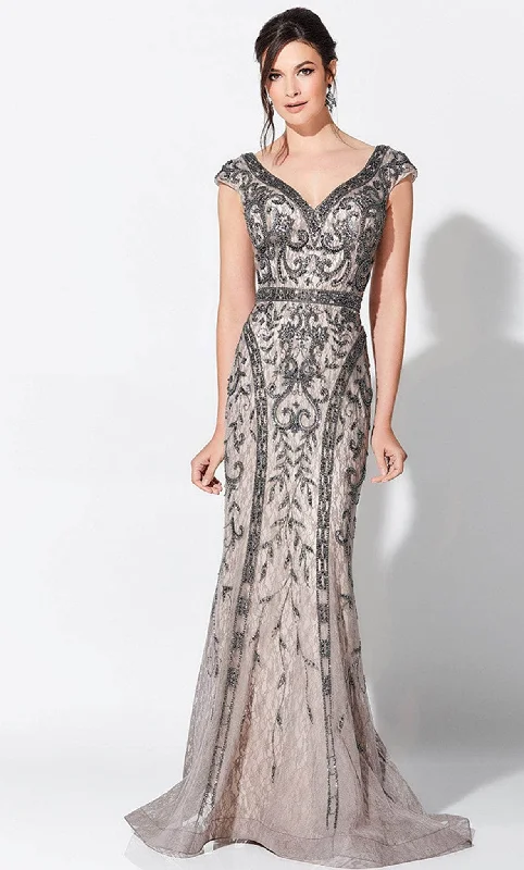 Ivonne D 119D42W - Cap Sleeve V-Neck Evening Dress Tunics Custom made